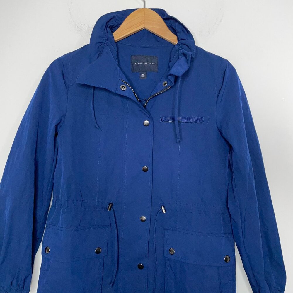 Banana Republic Women’s Parka Blue XS Nylon Adjustable Waist Jacket Outdoors - Picture 5 of 14
